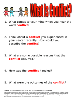 1. What comes to your mind when you hear the word conflict? 2