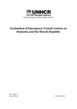 Evaluation of Emergency Transit Centres in Romania and the