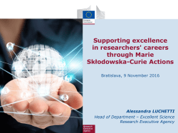 Supporting excellence in researchers` careers through Marie