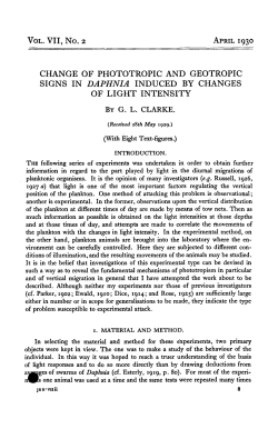 change of phototropic and geotropic signs in daphnia induced by