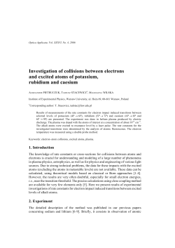 Investigation of collisions between electrons and excited atoms of