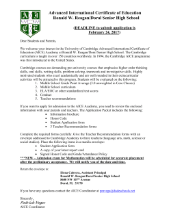 2017 - 2018 AICE application now available for download.