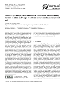 Seasonal hydrologic prediction in the United States