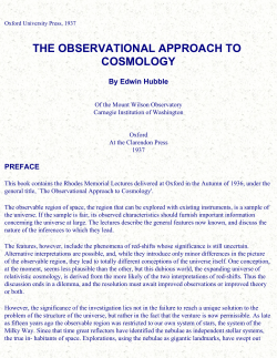 The Observational Approach to Cosmology