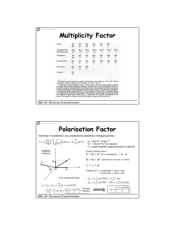 Multiplicity Factor Polarisation Factor