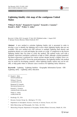Lightning fatality risk map of the contiguous United States