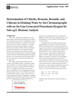 Application Note 149: Determination of Chlorite, Bromate