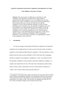1 Syntactic Asymmetries between the Comparative and Superlative