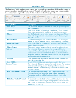 Developer Tab - Information Technology Home
