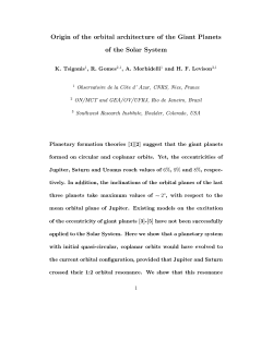 Origin of the orbital architecture of the Giant Planets of the Solar