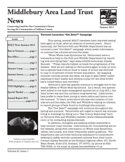 Spring/Summer 2012 Newsletter and Annual Report