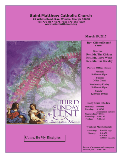 March 15, 2017 - St. Matthew Catholic Church | Winder, GA