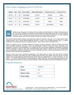 Stable isotopes of antimony available from ISOFLEX Properties of