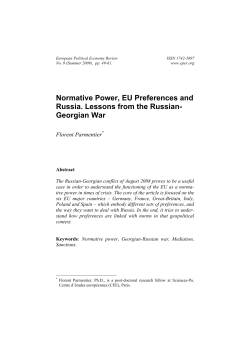 Normative Power, EU Preferences and Russia. Lessons from the