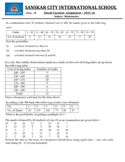 Class 9 - Sanskar City International School