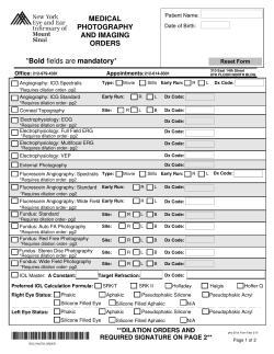Medical Photography and Imaging Orders Form