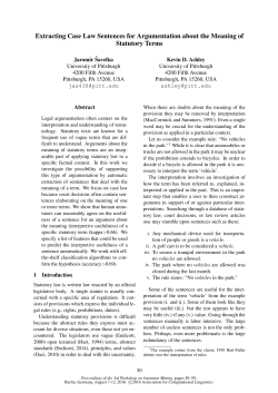 Extracting Case Law Sentences for Argumentation about the