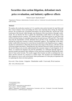 Securities class action litigation, defendant stock price revaluation