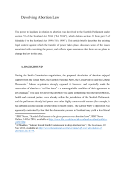 Devolving Abortion Law - University of Strathclyde