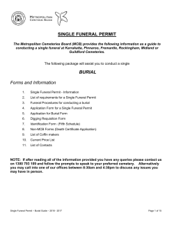 single funeral permit - Metropolitan Cemeteries Board