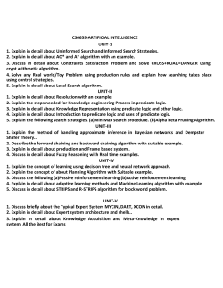 CS6659-ARTIFICIAL INTELLIGENCE UNIT