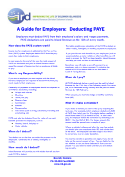 A Guide for Employers: Deducting PAYE