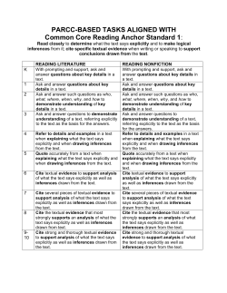 CCSS Reading Standard 1 Tasks