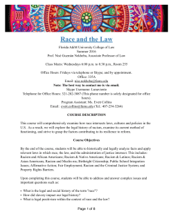 Race and the Law Syllabus