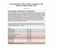A Compendium of Films, Plays, and Events at the Belcourt Theatre