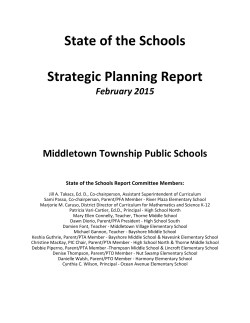 State of the Schools Report - Middletown Township School District