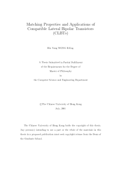Hiu Yung WONG B.Eng. A Thesis Submitted