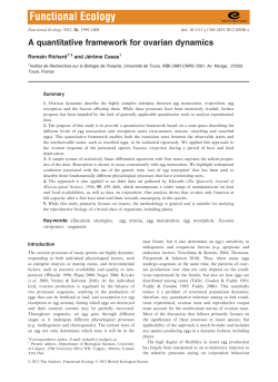 A quantitative framework for ovarian dynamics