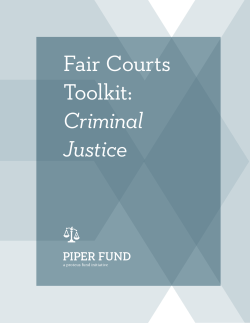 Fair Courts Toolkit: Criminal Justice