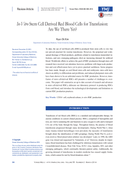 In-VitroStem Cell Derived Red Blood Cells for