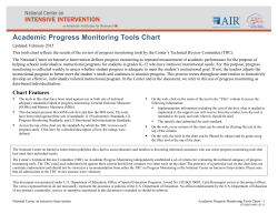Academic Progress Monitoring Tools Chart