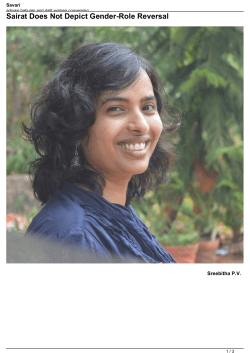 Sairat Does Not Depict Gender-Role Reversal