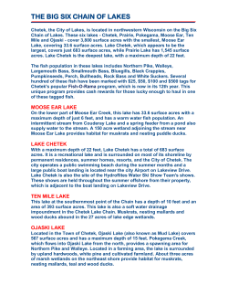 THE BIG SIX CHAIN OF LAKES