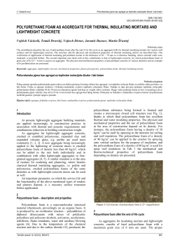polyurethane foam as aggregate for thermal insulating mortars and