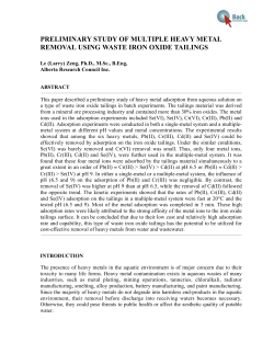 PRELIMINARY STUDY OF MULTIPLE HEAVY METAL REMOVAL