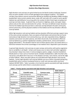 High elevation rock outcrops - North Carolina Wildlife Resources