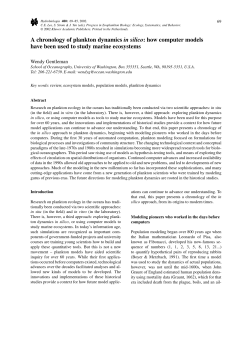 A chronology of plankton dynamics in silico