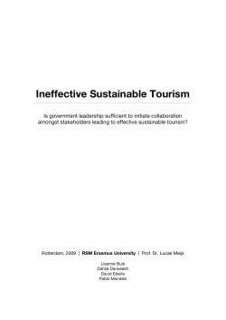 Ineffective Sustainable Tourism - Erasmus Research Institute of