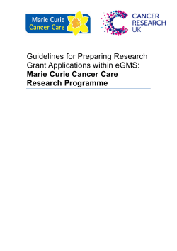Guidelines for Preparing Marie Curie Cancer Care Research