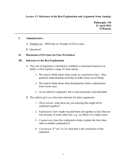 Inference to the Best Explanation and Argument from Analogy