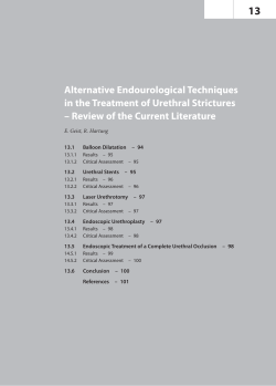 Alternative Endourological Techniques in the Treatment of Urethral