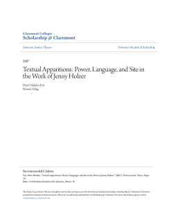 Textual Apparitions: Power, Language, and Site in the Work of