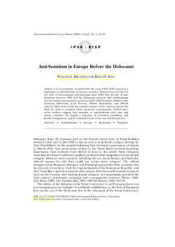 Anti-Semitism in Europe before the Holocaust