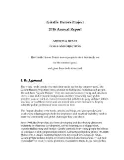 Giraffe Heroes Project 2016 Annual Report