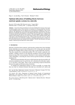 Mathematical Biology - University of Warwick