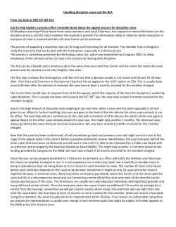 Handling discipline cases and the RLA From my desk